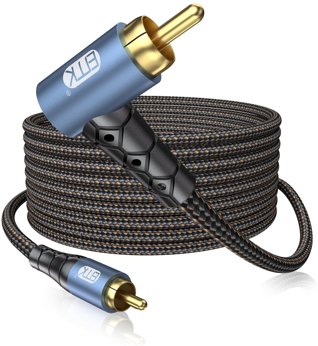 Haakse RCA Subwoofer Kabel - Digitale Coaxiale Audiokabel SPDIF voor TV, Soundbar & Hi-Fi (diverse lengtes)