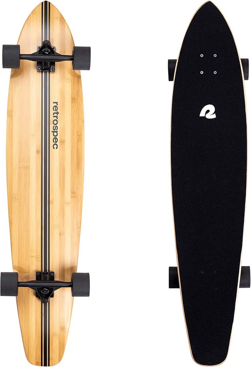 Longboard Skateboard Complete Cruiser met Bamboe en Esdoornhout – Voor Pendelen, Cruisen en Carven