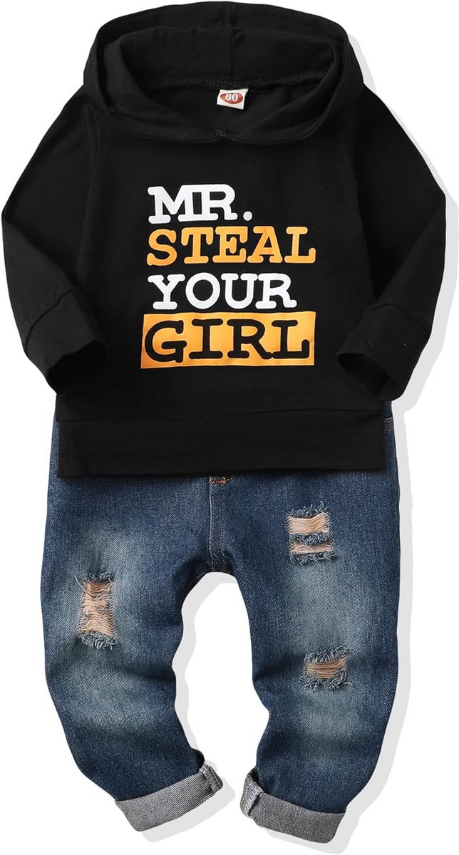 Zomer Set Jongens: Mouwloze Top en Gescheurde Jeans - 2 Delige Outfit