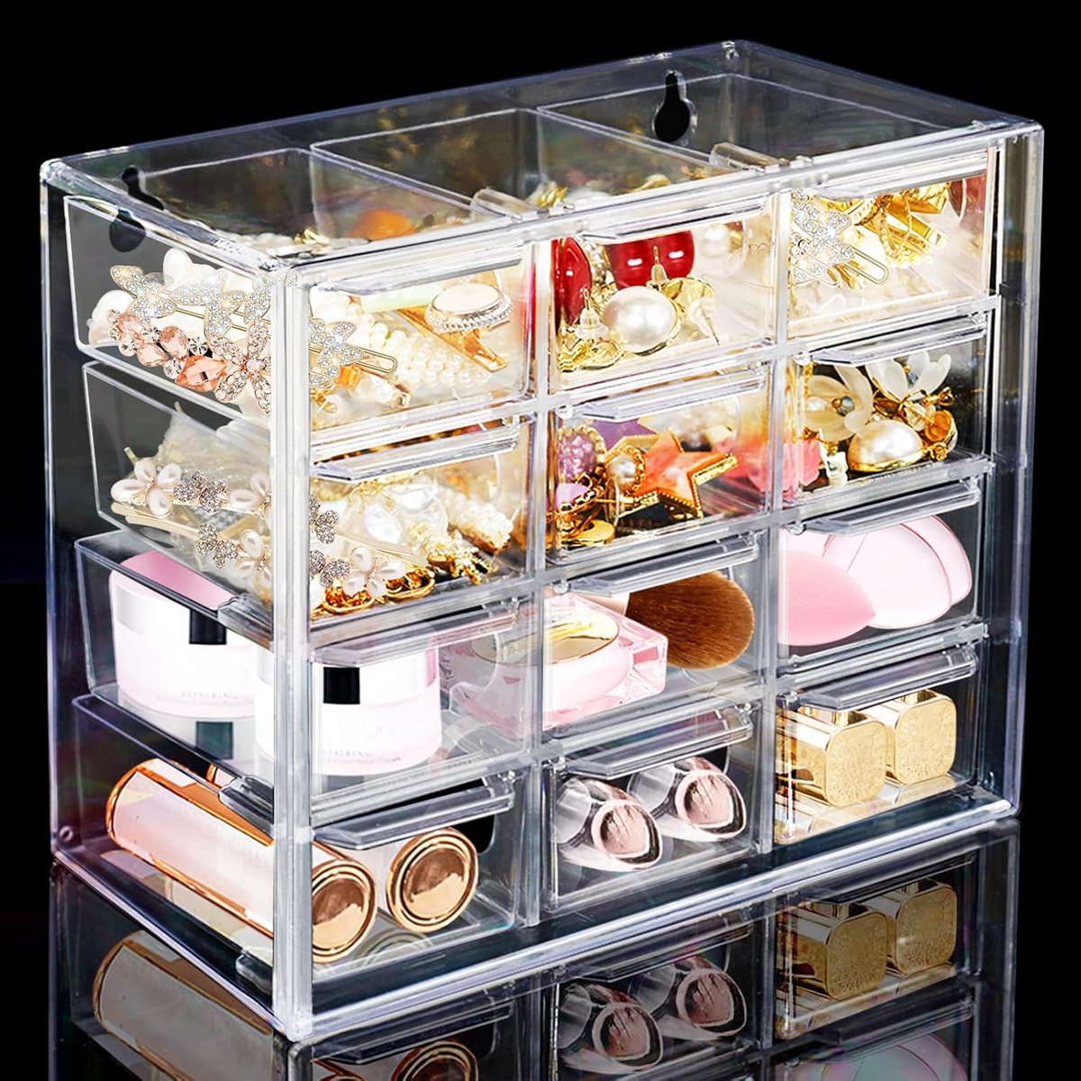 Stapelbare Bureau-Opbergorganizer met 12 Mini-Laden voor Kantoor en Hobby