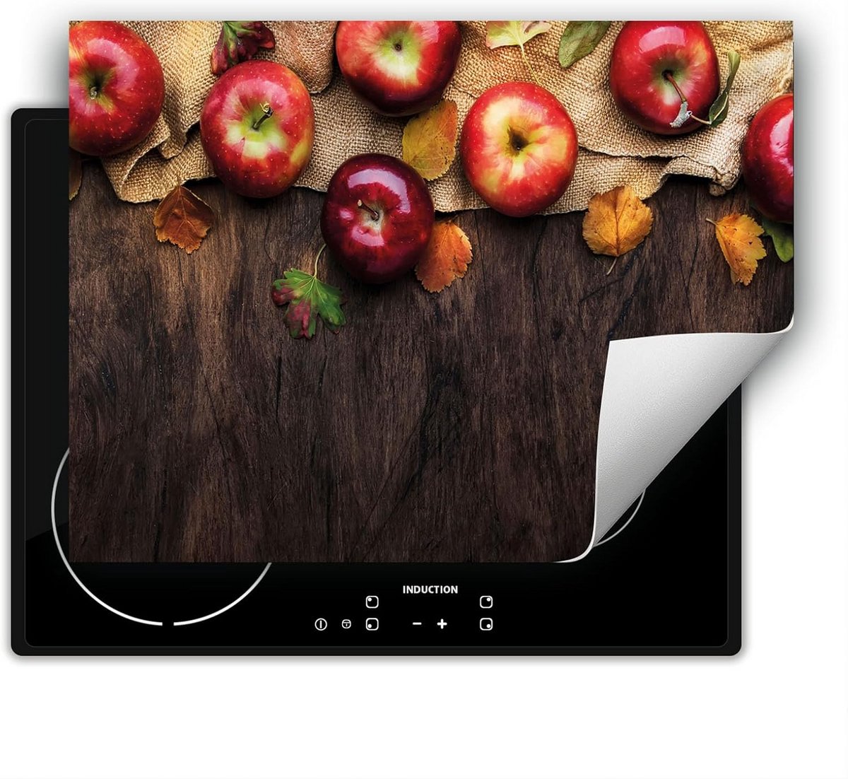 Universele Afdekplaat voor Inductiekookplaat 80x52cm - Hittebestendig en Antislip - Hout met Appels