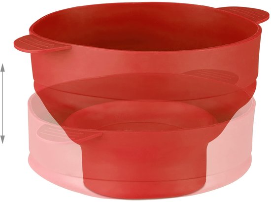 Ynkkvre - Magnetron Popcornbak - Magnetron Popcorn Kom - Inklapbare Popcornmaker - Geen Olie Nodig/Snel Garen - 1 Stuks - Thuisgebruik+Rood — afbeelding 3