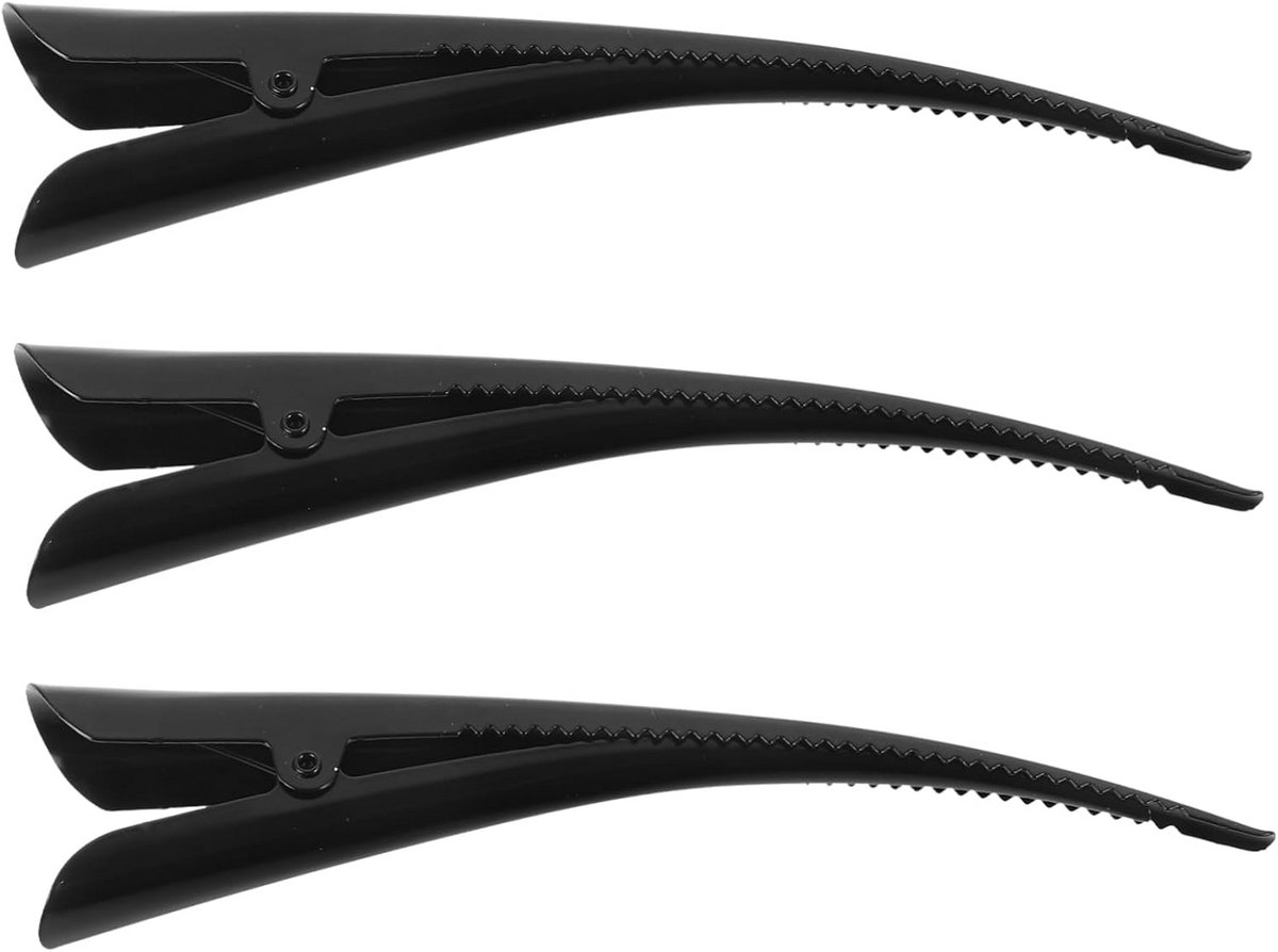 Set van 3 Grote Metalen Krokodillenhaarclips voor Kappers en Styling