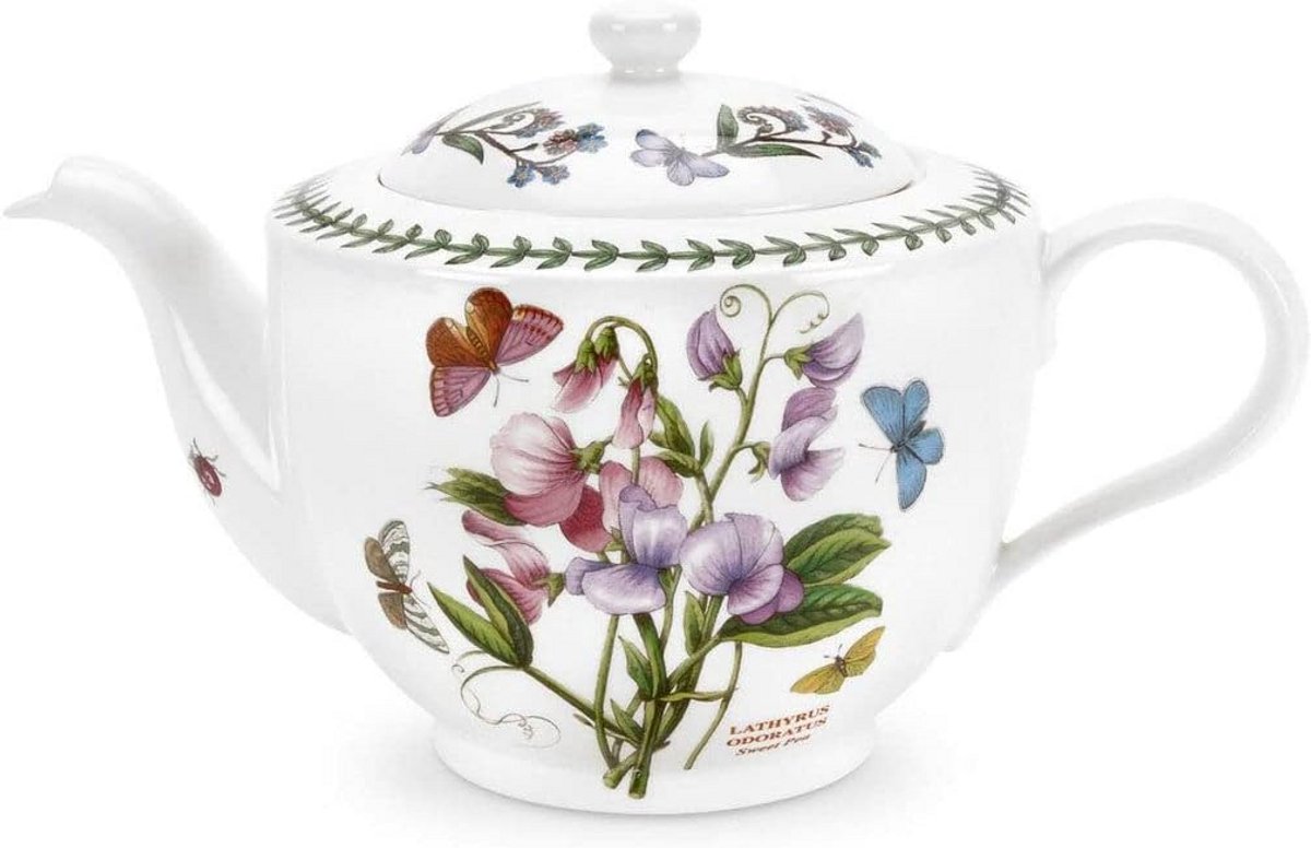 Theepot Traditionele Vorm met Botanische Motieven