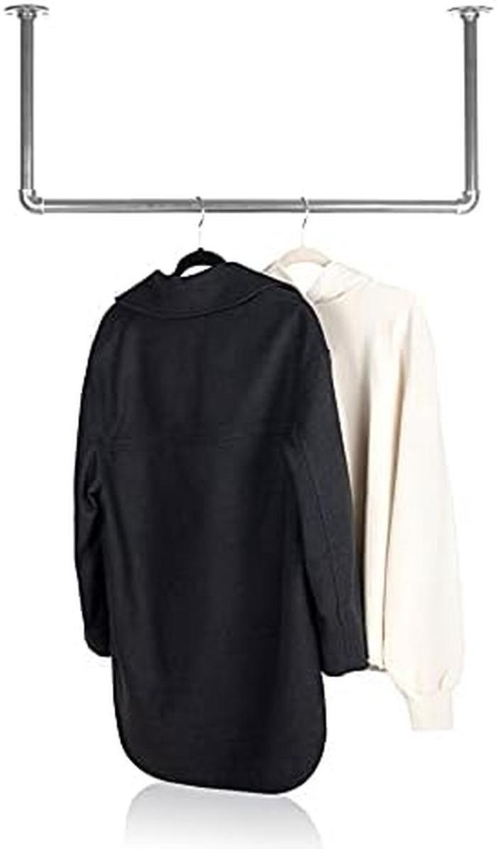 Kledingroede Industrieel Zilver voor Plafondmontage - Diverse Afmetingen