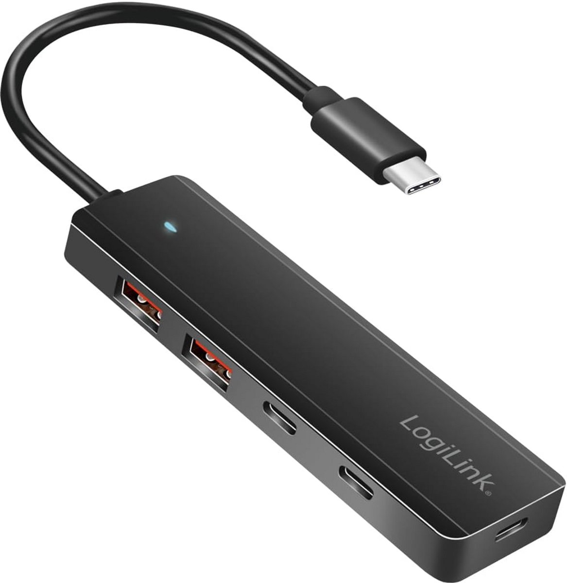 USB-C Hub 4-Poorts (2x USB-A, 2x USB-C) - Ultra Dunne Adapter met USB 3.2 Gen 2 Snelheid
