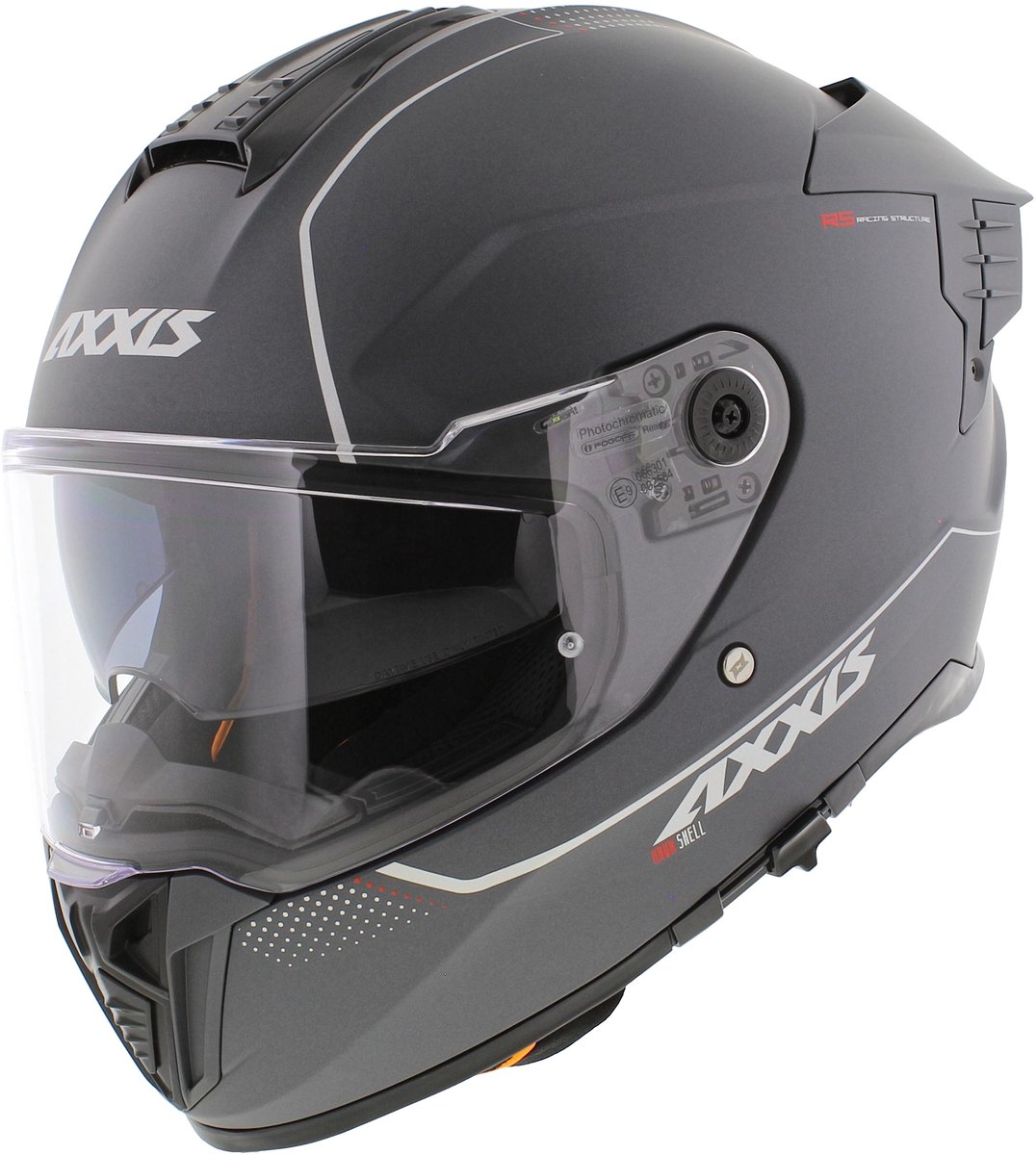 Axxis Hawk SV Evo Integraal helm solid mat titanium S - Motorhelm / Brommerhelm