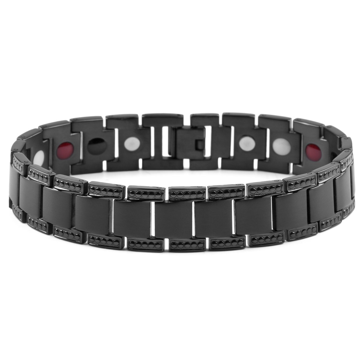 Zwarte Titanium Armband met 4 Elementen