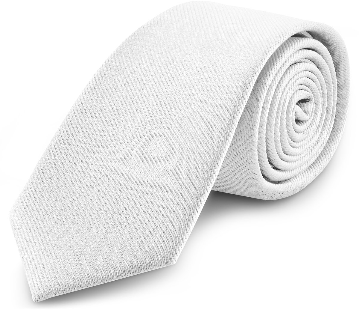 Witte Grosgrain Stropdas van 8 cm