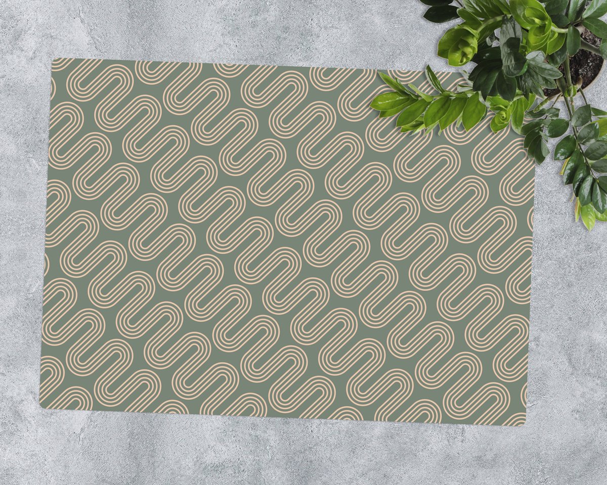 Coloray Vloerbeschermer - Pastadraadpatroon Vloerbeschermer Bureaustoel - 100x70 cm - Beige Computer Stoel Mat - Vloerbeschermer Bureaustoelmat - Mótif Vloerbeschermer - Rechthoekige Mat - Abstracties Thema