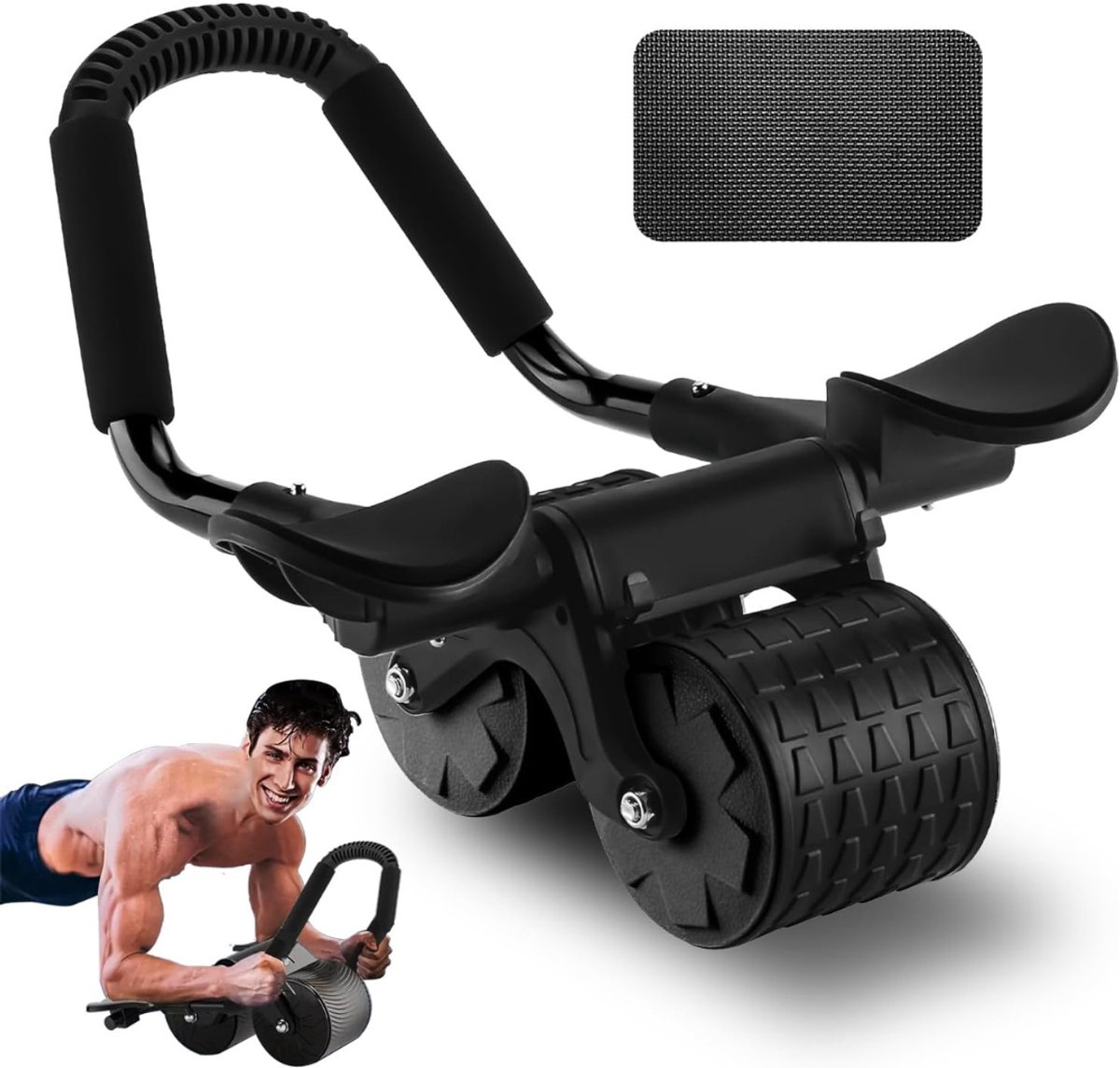 Octav8® Ab roller voor Buikspieren - Ab wheel - Ab trainer - Extra Stevig - Zwart
