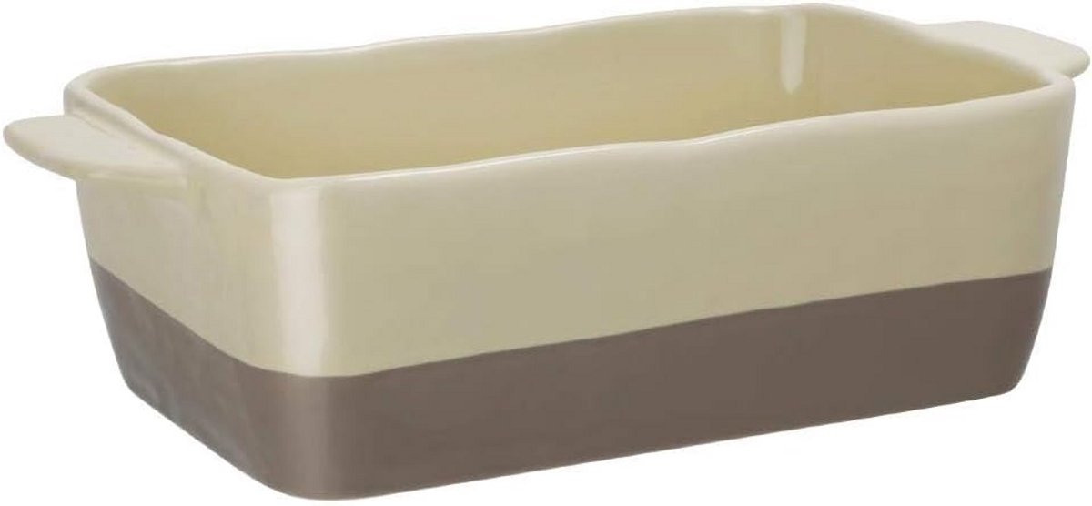 Keramische Braadschaal Crème en Taupe - Ovenvaste Ovenschaal