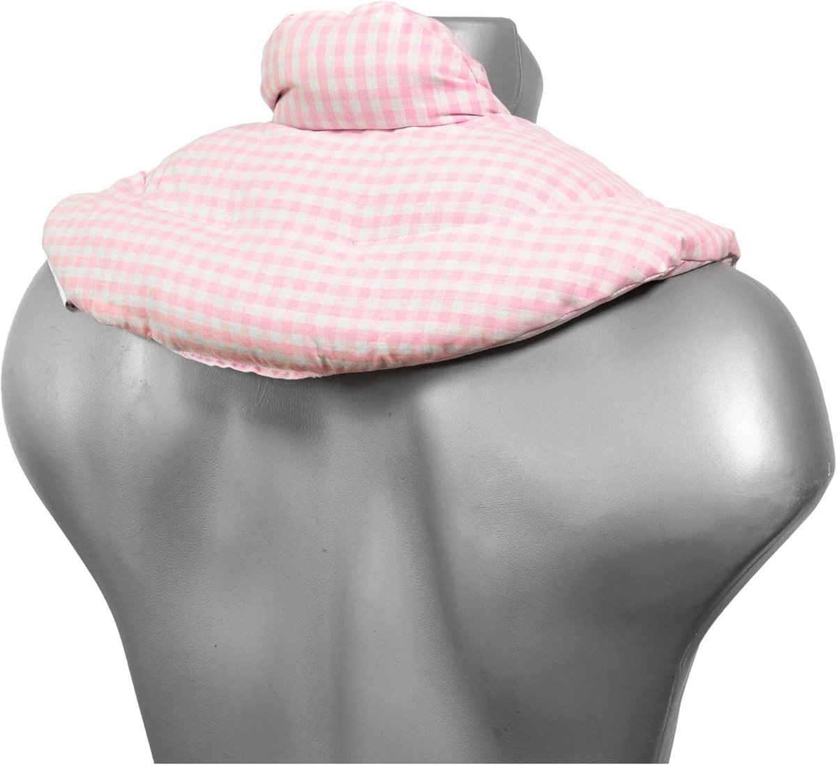 Biologisch Nek- en Schouderkussen met Druivenpitten - Warmtekussen Roze Wit