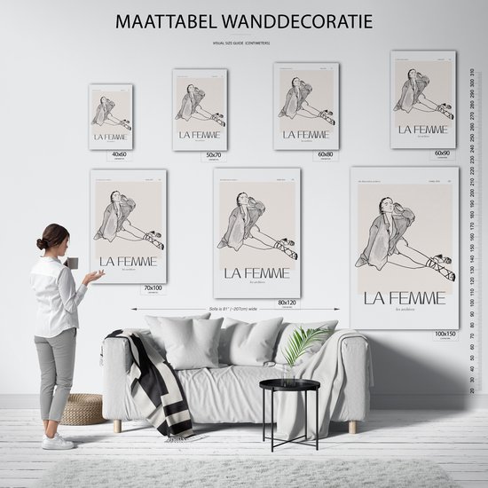 Vintage Paris Vrouwensilhouet Poster - Poster 100x150 cm - Sfeervolle Wanddecoratie voor Woonkamer & Slaapkamer - Premium papier - zonder lijst