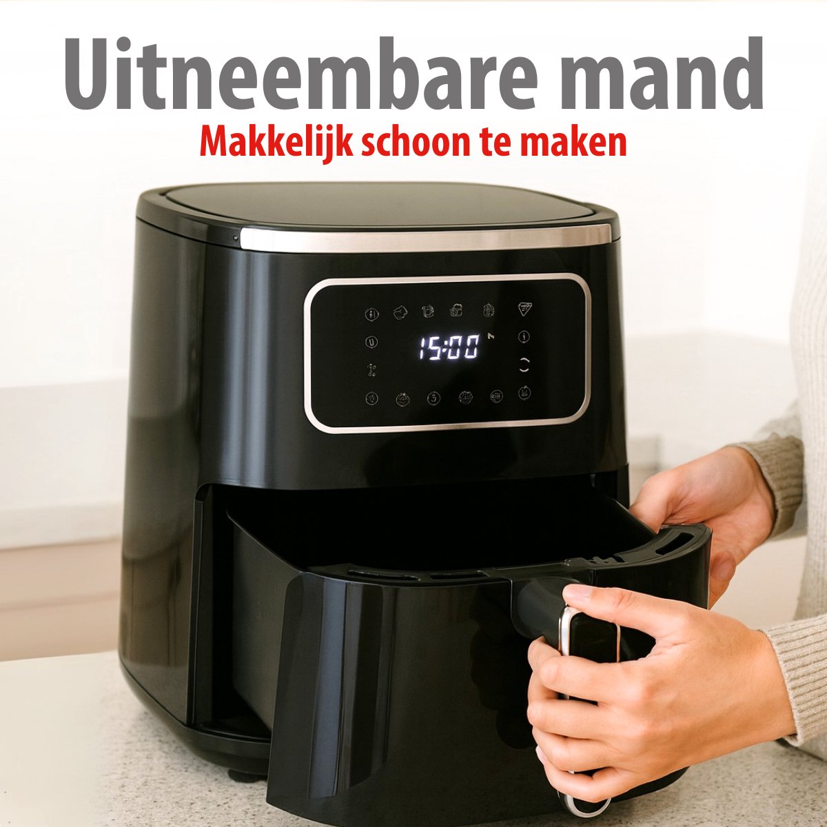 Alpina Airfryer 4.5L met Dubbele Lade - afbeelding 3