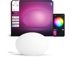 Philips Hue Flourish tafellamp – Witte Glazen kap – Instelbaar wit en gekleurd licht – Slimme LED lamp inbegrepen – 1100 lumen – Bediening via onze app of met je stem – Compatibel met Matter