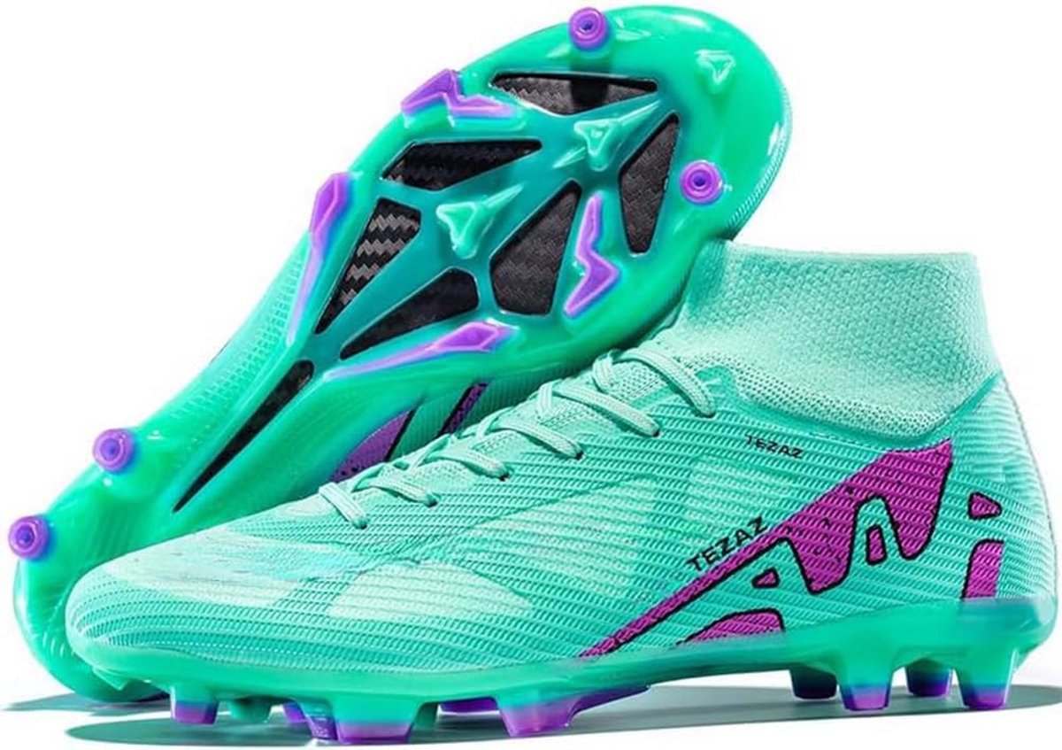 Professionele Voetbalschoenen Heren en Jongens met Noppen en Hoge Schacht - Microvezel Buitenschoenen