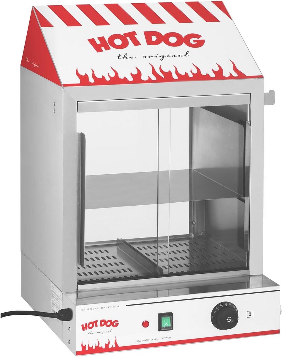 Professionele Hot Dog Stomer met Grote Capaciteit - Worsten- en Broodjeswarmer RVS