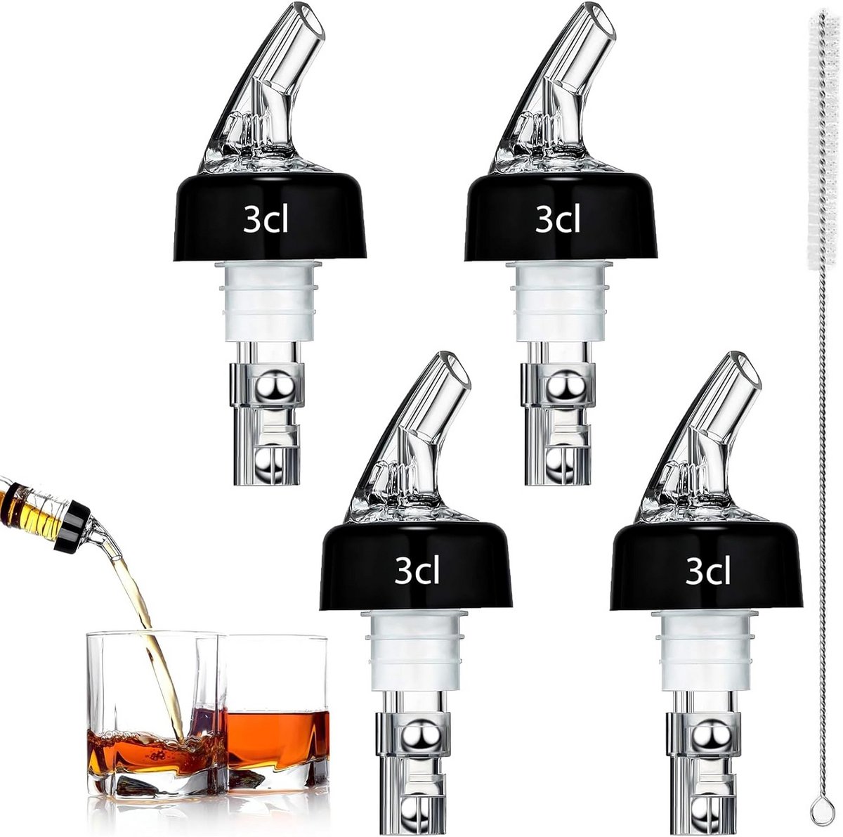 Automatische Fles Schenker 30ml voor Dranken en Cocktails (4 stuks)