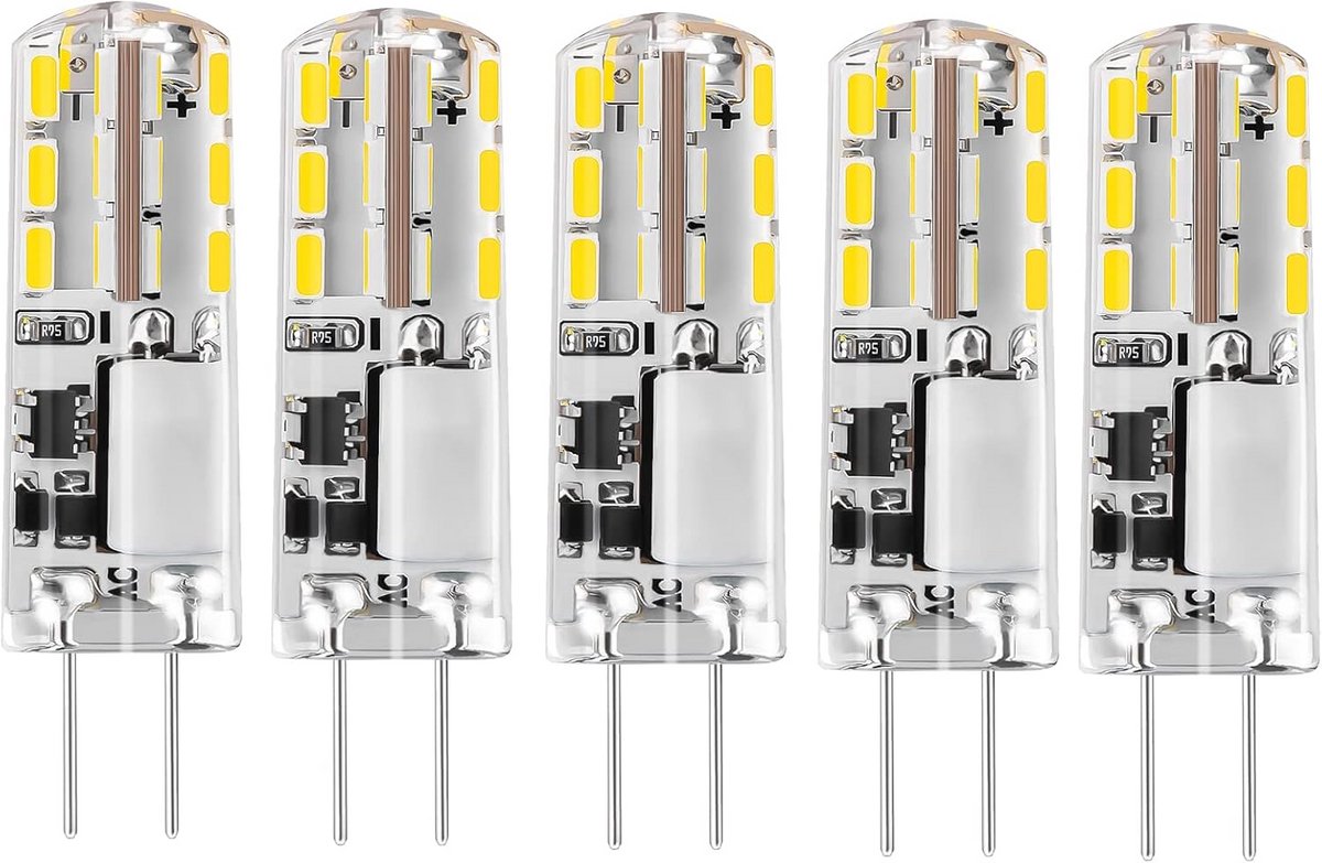 5-Pack G4 LED Lampen 12V Koud Wit 6000K Vervanger Halogeen 15W Energiebesparend