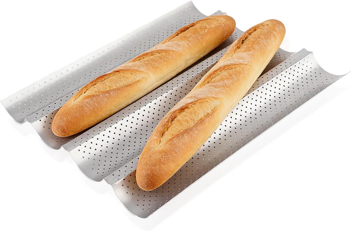 Geperforeerde Bakvorm voor Baguette en Italiaans Brood - Roestvrijstaal