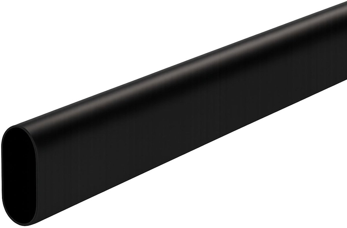 SOTECH kaststang ovaal 30 x 15 mm L: 800 mm staal zwart gecoat garderobestang kledingstang
