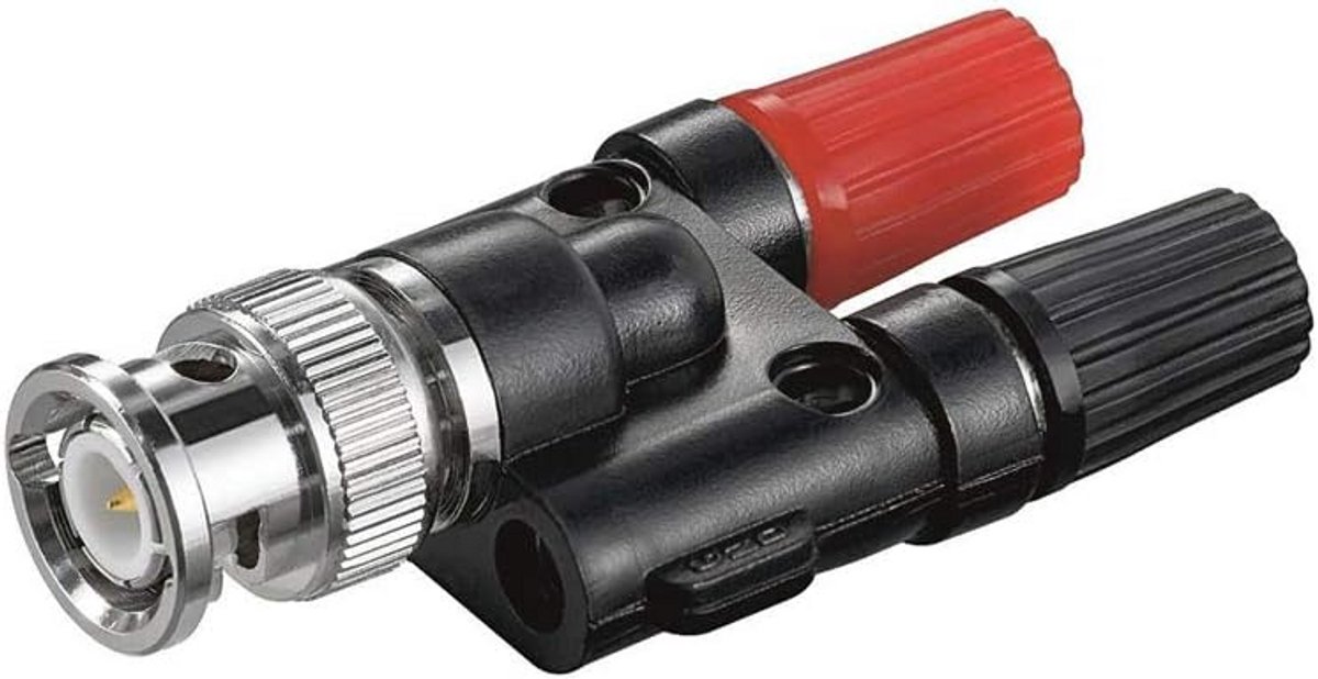 BNC Stekker naar 2x 4mm Banaanstekker Adapter voor Audio & Video