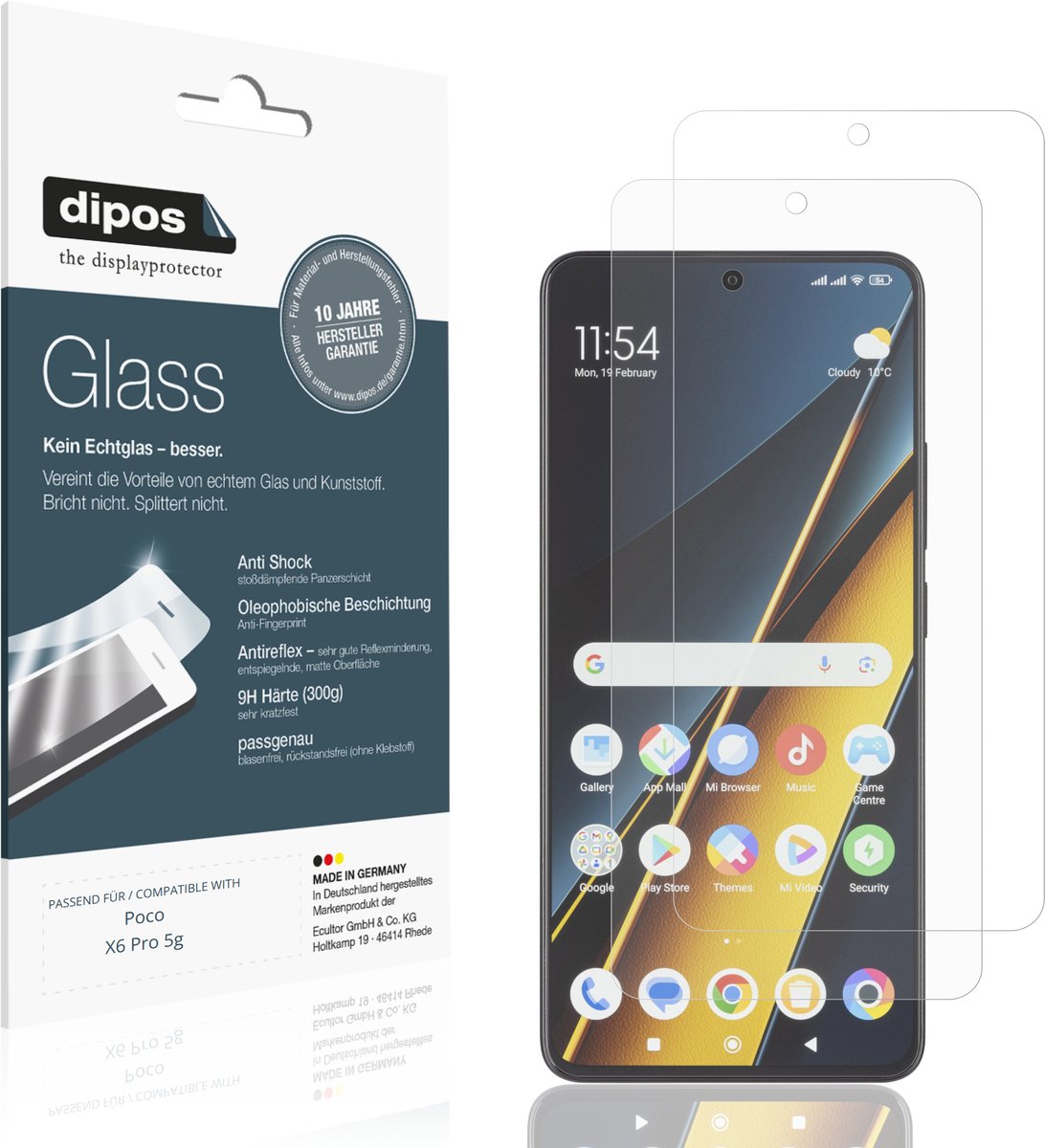 dipos – 2x Matte Pantserfolie geschikt voor Poco X6 Pro 5g | 9H Screenprotector