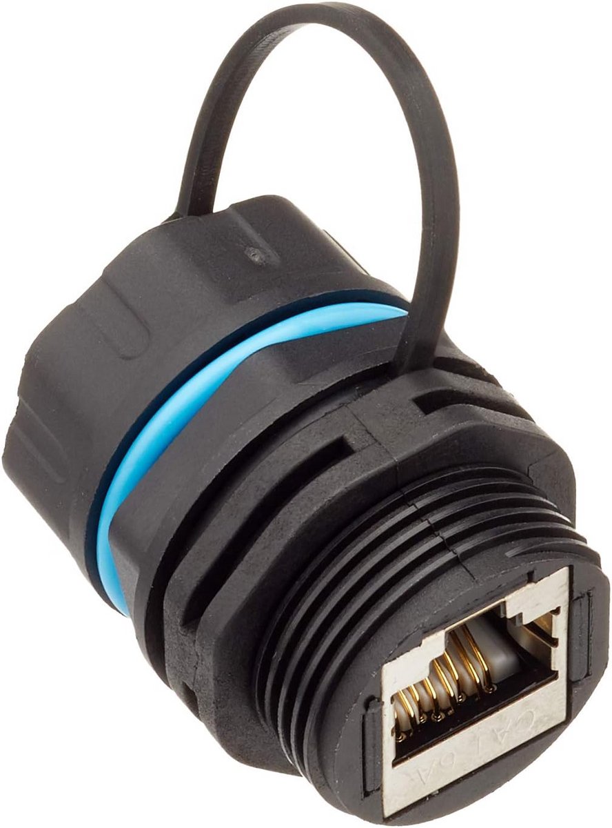 RJ45 Vrouwelijke naar RJ45 Vrouwelijke Cat.6A Kabelconnector met Dop