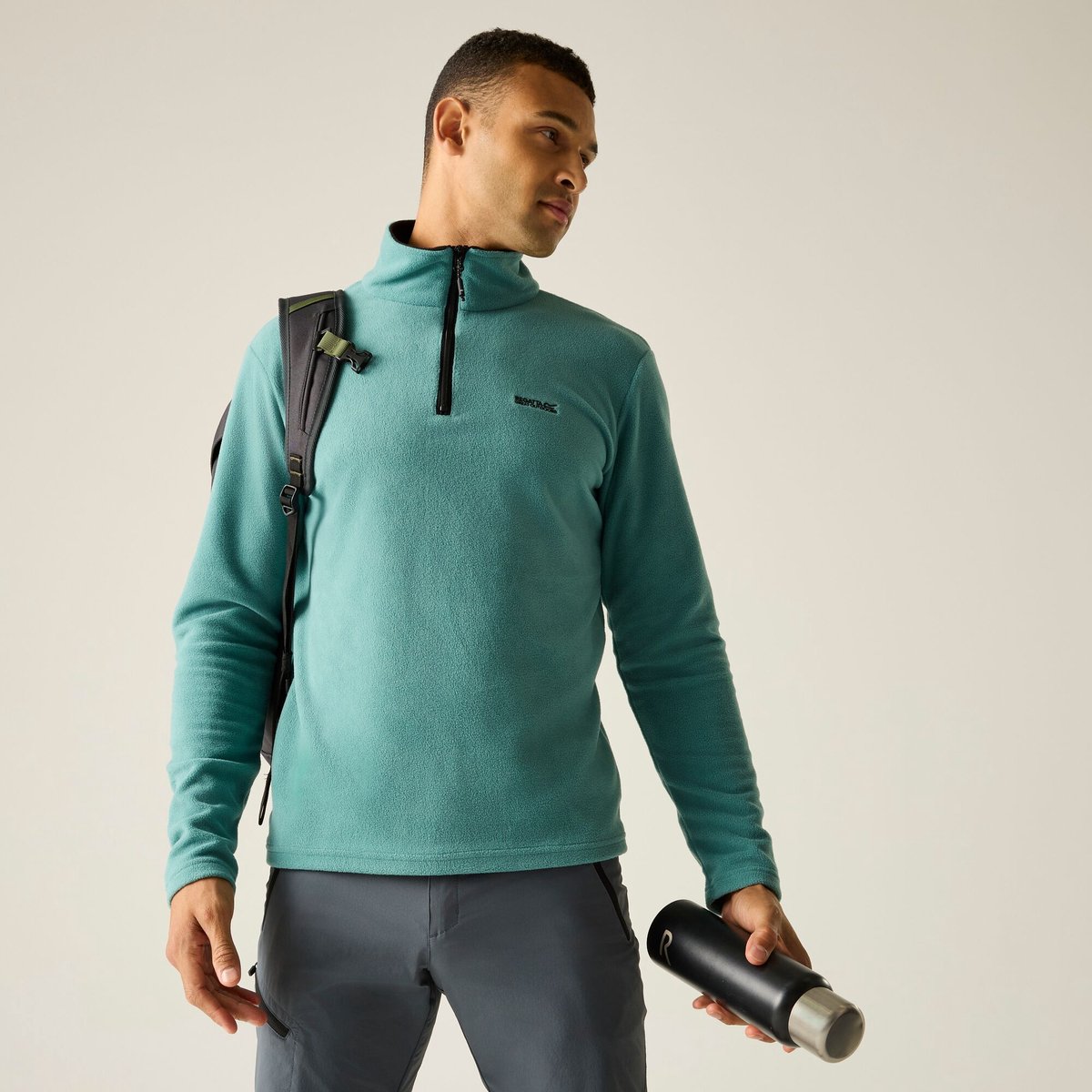 Thompson lichtgewicht fleece wandelvest met halve rits voor heren Groen