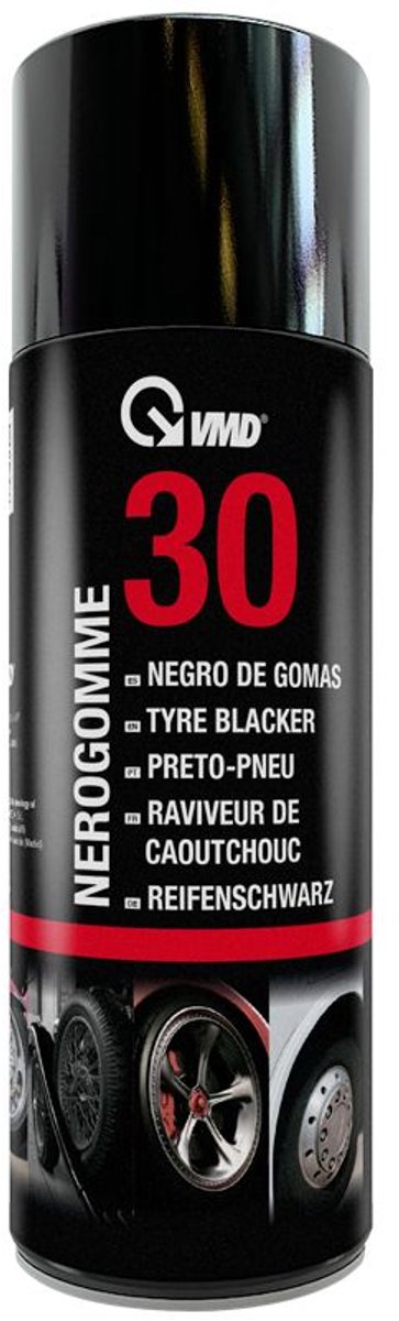 Bandenzwart- en Bumperglans Spray 400ml - Reiniging & Langdurige Glans voor Rubber Onderdelen | Voor Auto’s, Fietsen & Industriële Toepassing | VMD30 [17230]