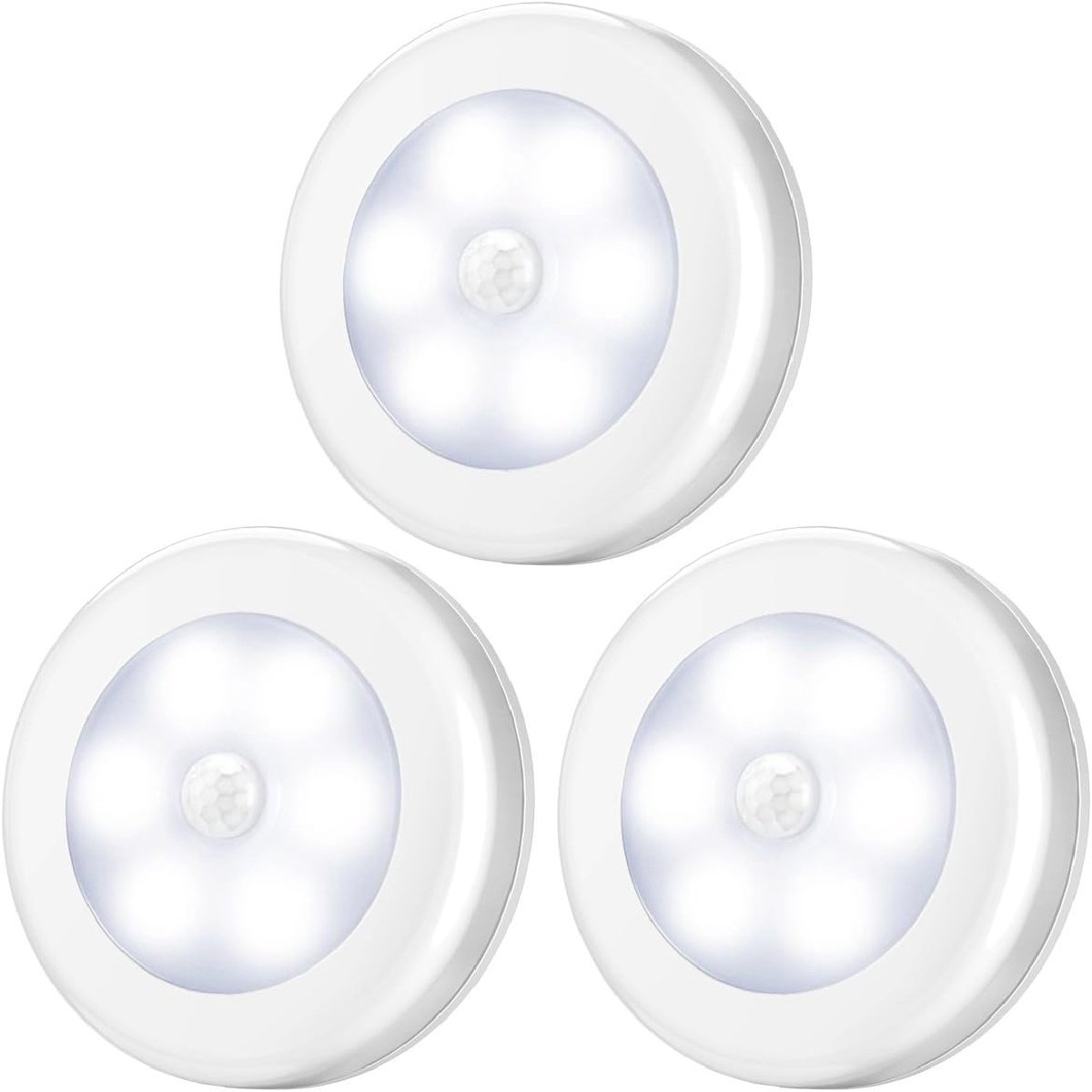 longziming -LED Nachtlamp – Automatisch Aan/Uit met Bewegings- en Lichtsensor – Zelfklevend en Magnetisch – Energiezuinig voor Kasten, Trappen, Slaapkamer en Badkamer - 3 stuks