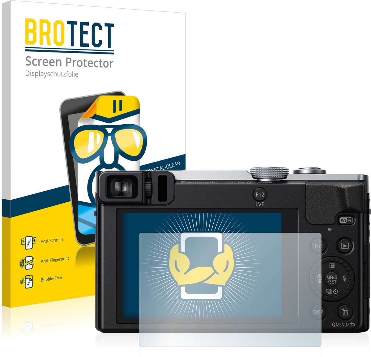 BROTECT - Screenprotector voor Panasonic Lumix DMC-TZ71 - Folie Beschermfolie transparant 2 Stuks