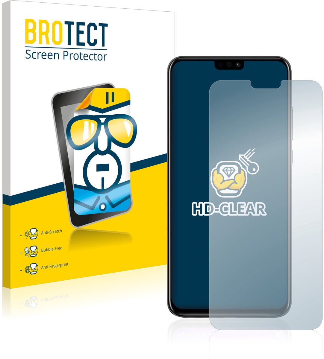 BROTECT - Screenprotector voor Honor 8X - Folie Beschermfolie transparant 2 Stuks