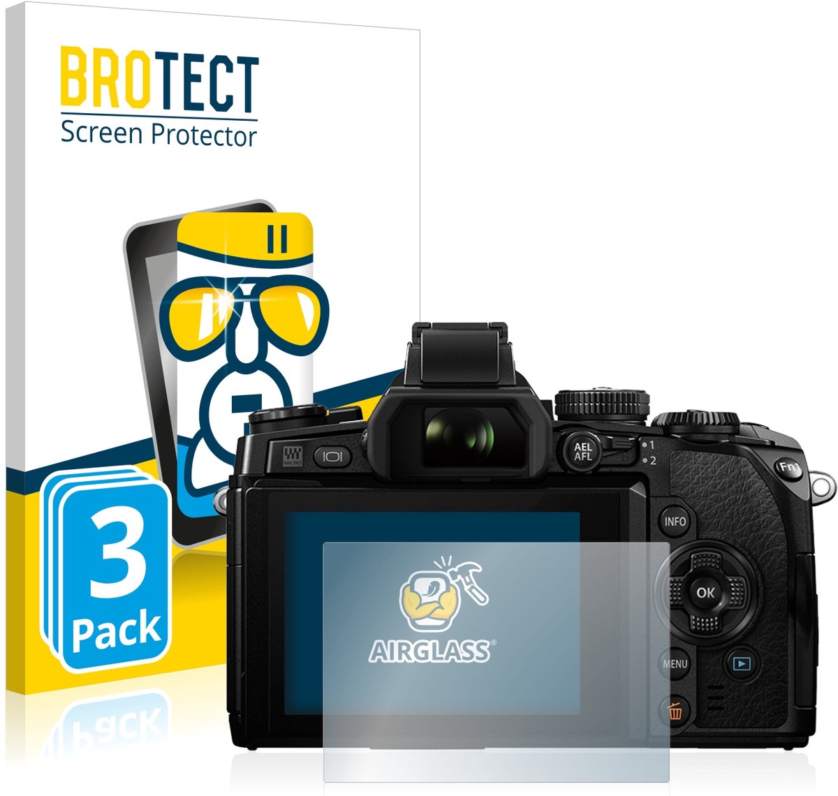 Screenprotector 3 Stuks voor Olympus OM-D E-M1 Beschermglas transparant
