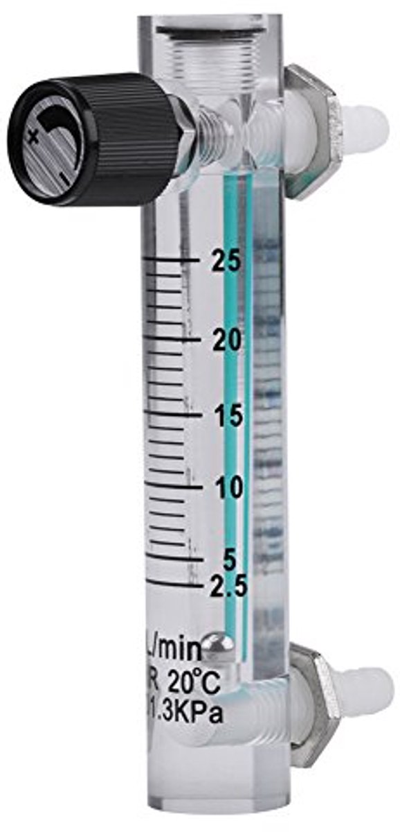 Zuurstof Luchtstroommeter - Debietmeter 2,5-25 LPM - Met Regelklep