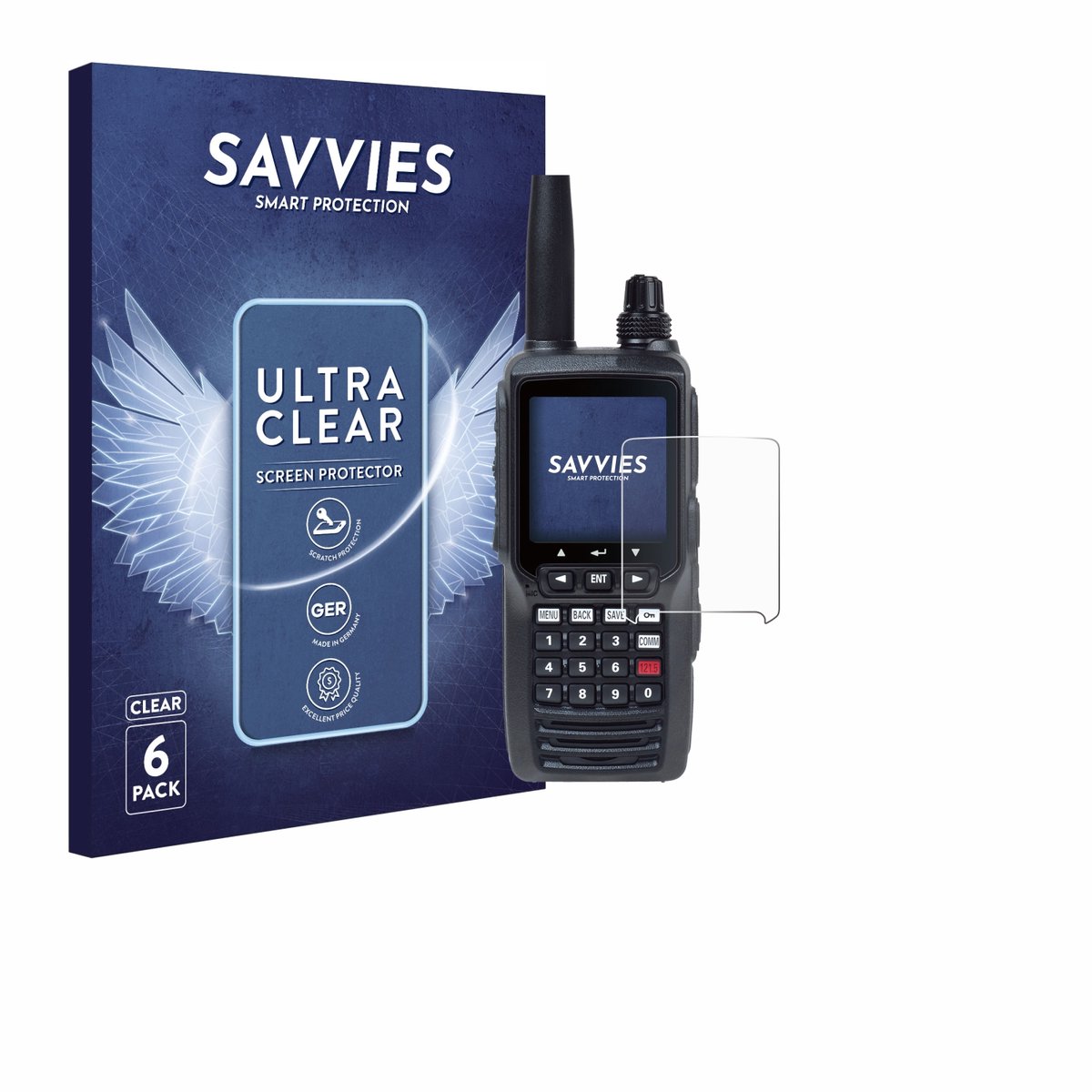 Savvies - Screenprotector voor Yaesu FTA-450 - Folie Beschermfolie transparant 6 Stuks
