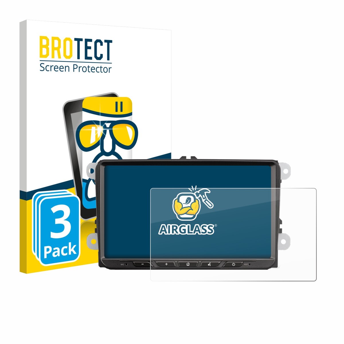 Screenprotector 3 Stuks voor Zenec Z-E2065 Beschermglas transparant