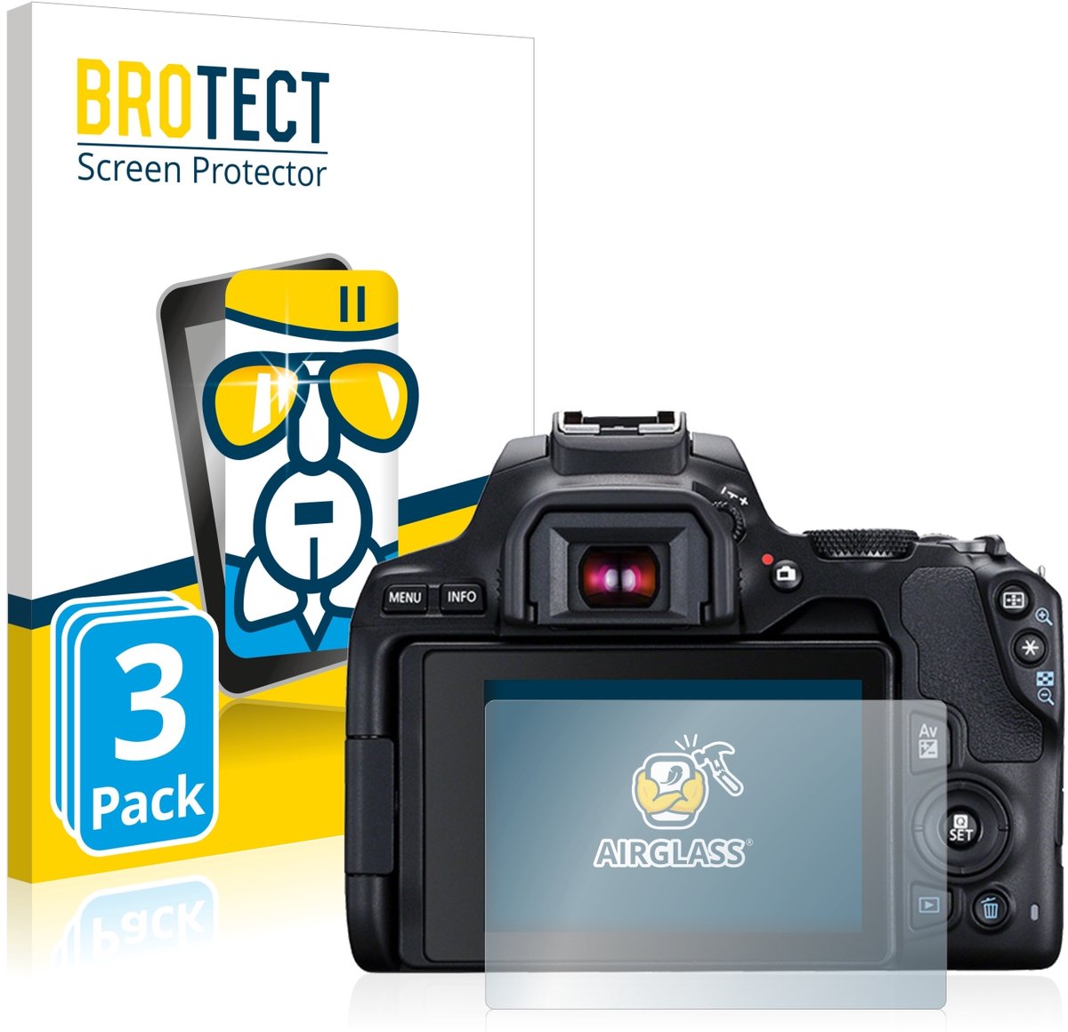 Screenprotector 3 Stuks voor Canon EOS 250D Beschermglas transparant