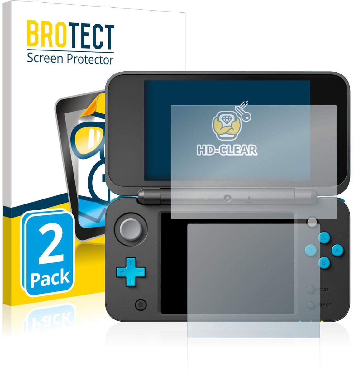 BROTECT - Screenprotector voor Nintendo 2DS XL - Folie Beschermfolie transparant 2 Stuks