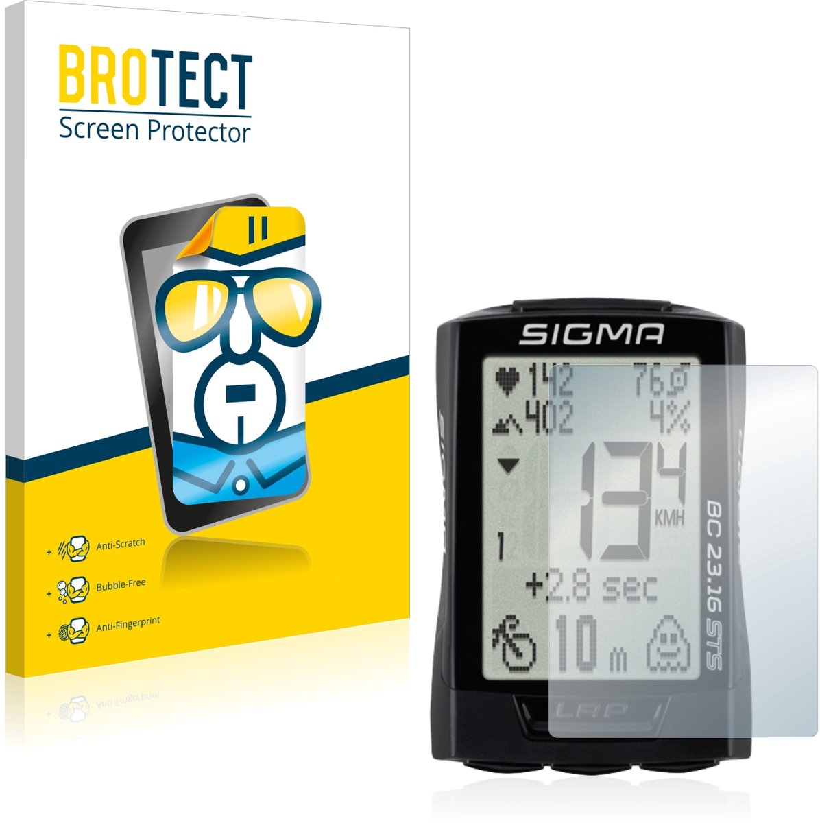 BROTECT - Screenprotector voor Sigma BC 23.16 - Folie Beschermfolie transparant 2 Stuks