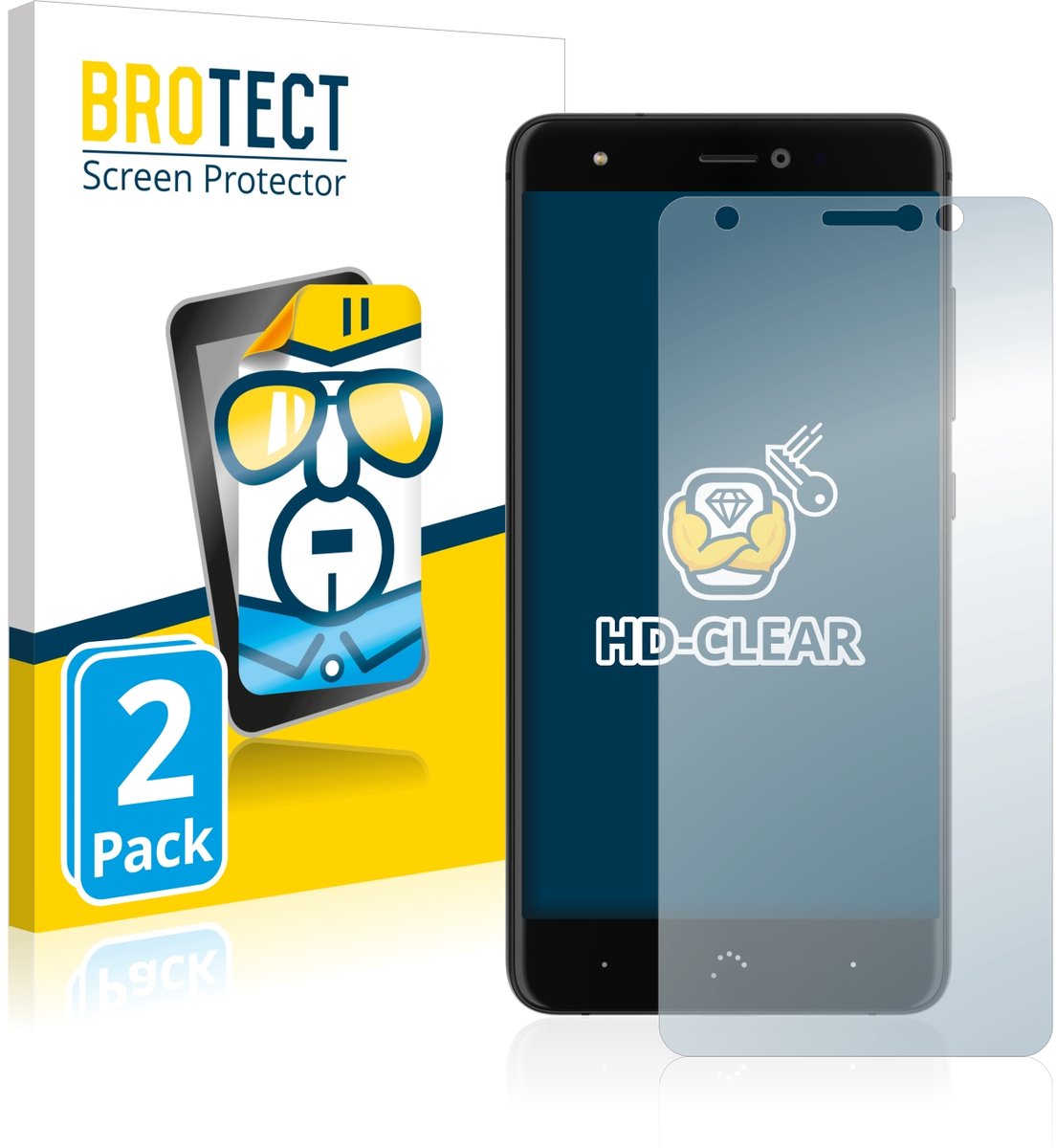BROTECT - Screenprotector voor BQ Aquaris X - Folie Beschermfolie transparant 2 Stuks
