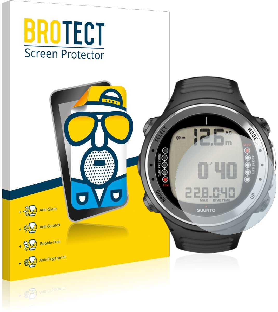 BROTECT - Screenprotector voor Suunto D4I - Folie Beschermfolie matte 2 Stuks