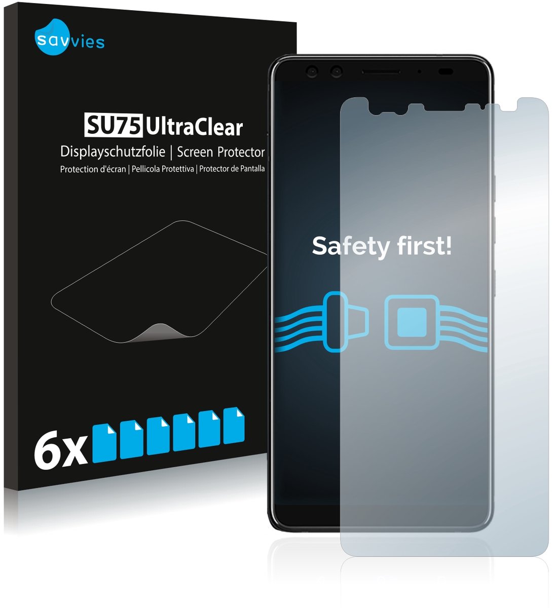 Savvies - Screenprotector voor HTC U12 Plus - Folie Beschermfolie transparant 6 Stuks