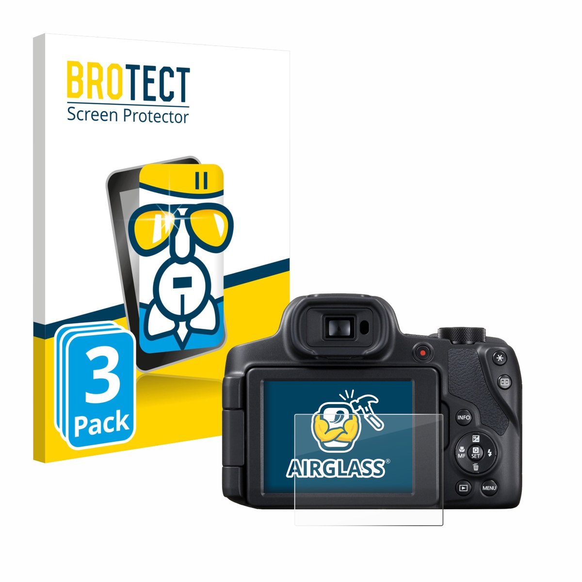 Screenprotector 3 Stuks voor Canon PowerShot SX70 HS Beschermglas transparant