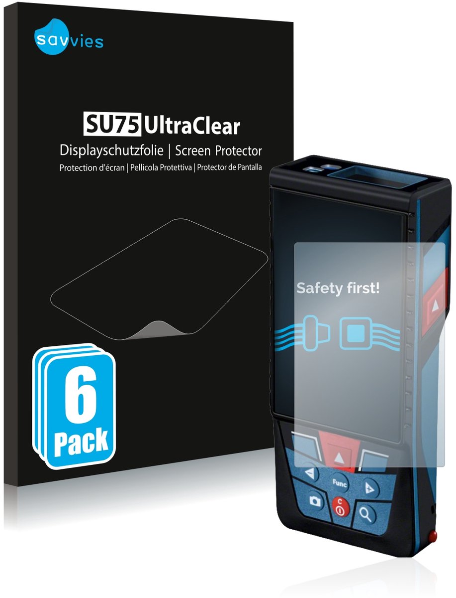 Savvies - Screenprotector voor Bosch GLM 100-25c - Folie Beschermfolie transparant 6 Stuks