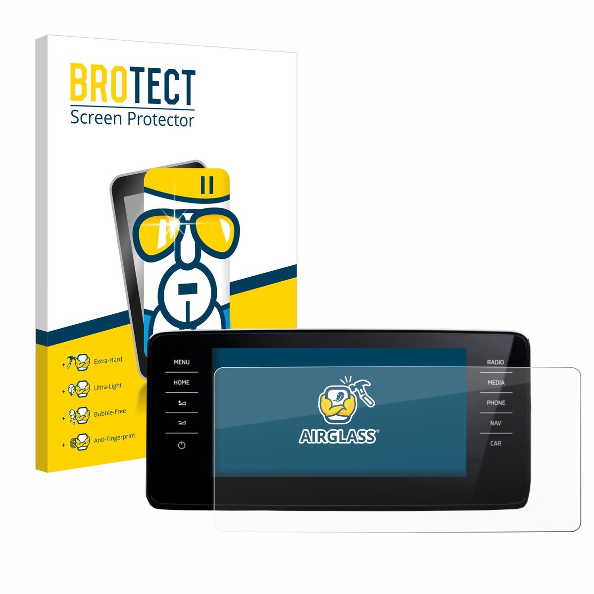 Screenprotector voor Skoda Scala Infosystem Amundsen 9.2" 2022 Beschermglas transparant