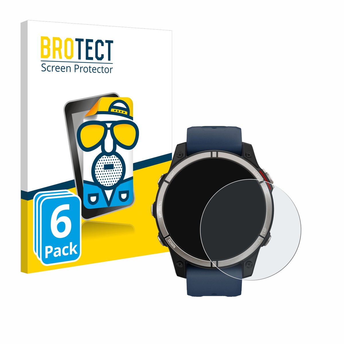 BROTECT - Screenprotector voor Garmin quatix 7 - Folie Beschermfolie matte 6 Stuks