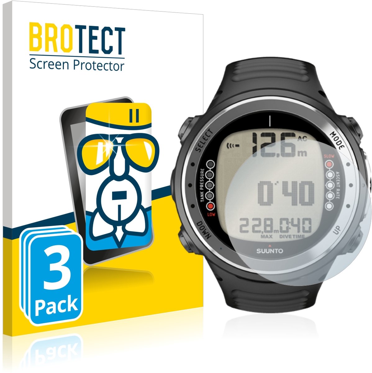 Screenprotector 3 Stuks voor Suunto D4I Beschermglas transparant
