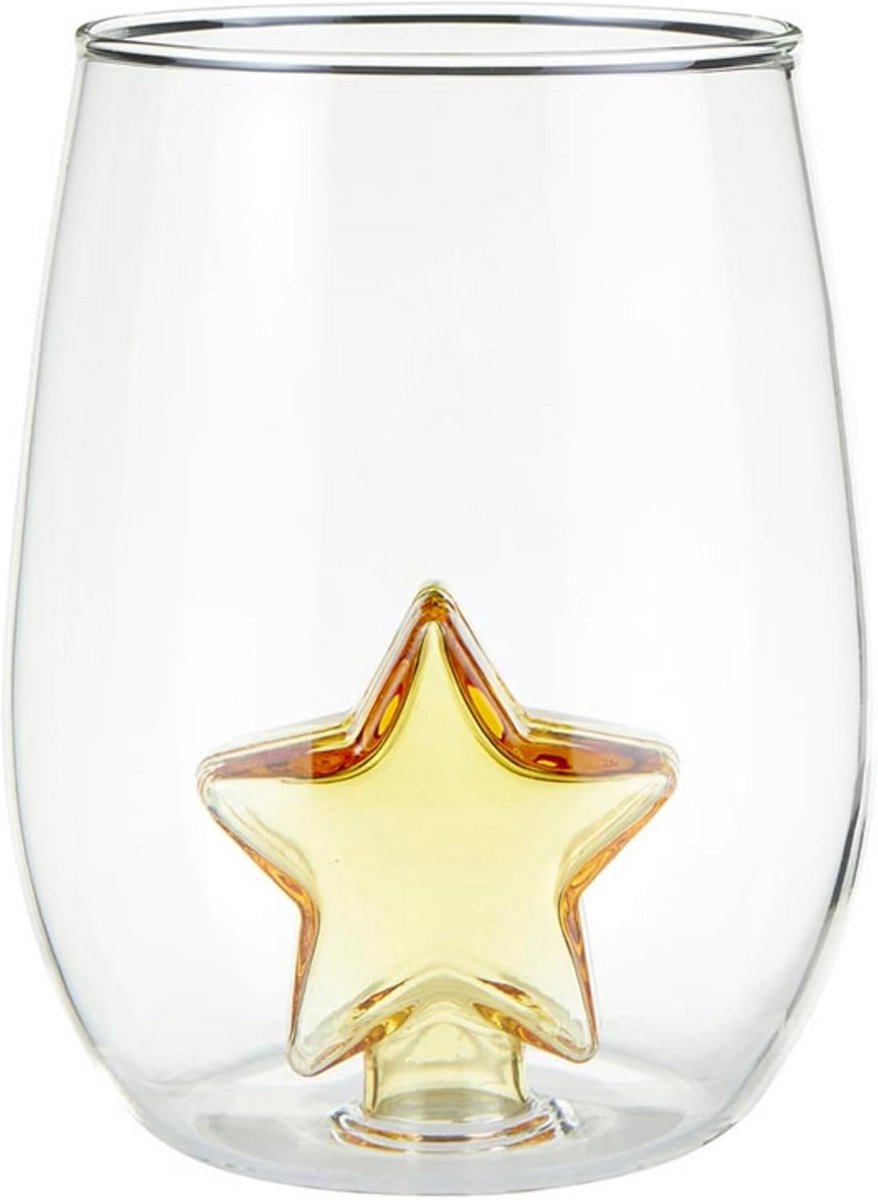 3D Wijnglas zonder Stengel 16 oz met Ster Beeldje